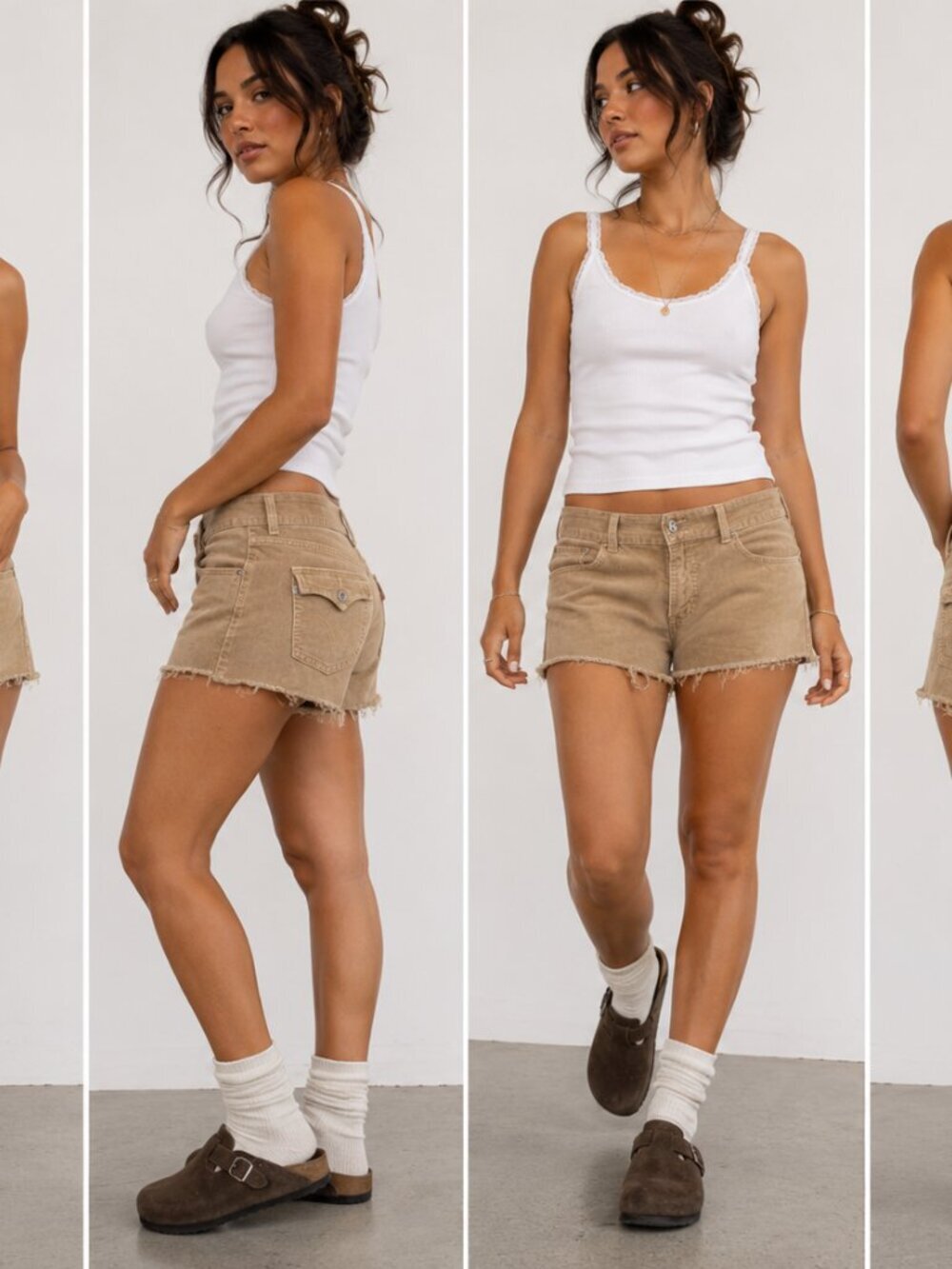 Levi’s 526 Slender Boot Cut Corduroy Shorts Women’s Size 10 Raw Hem Frayed Y2K
